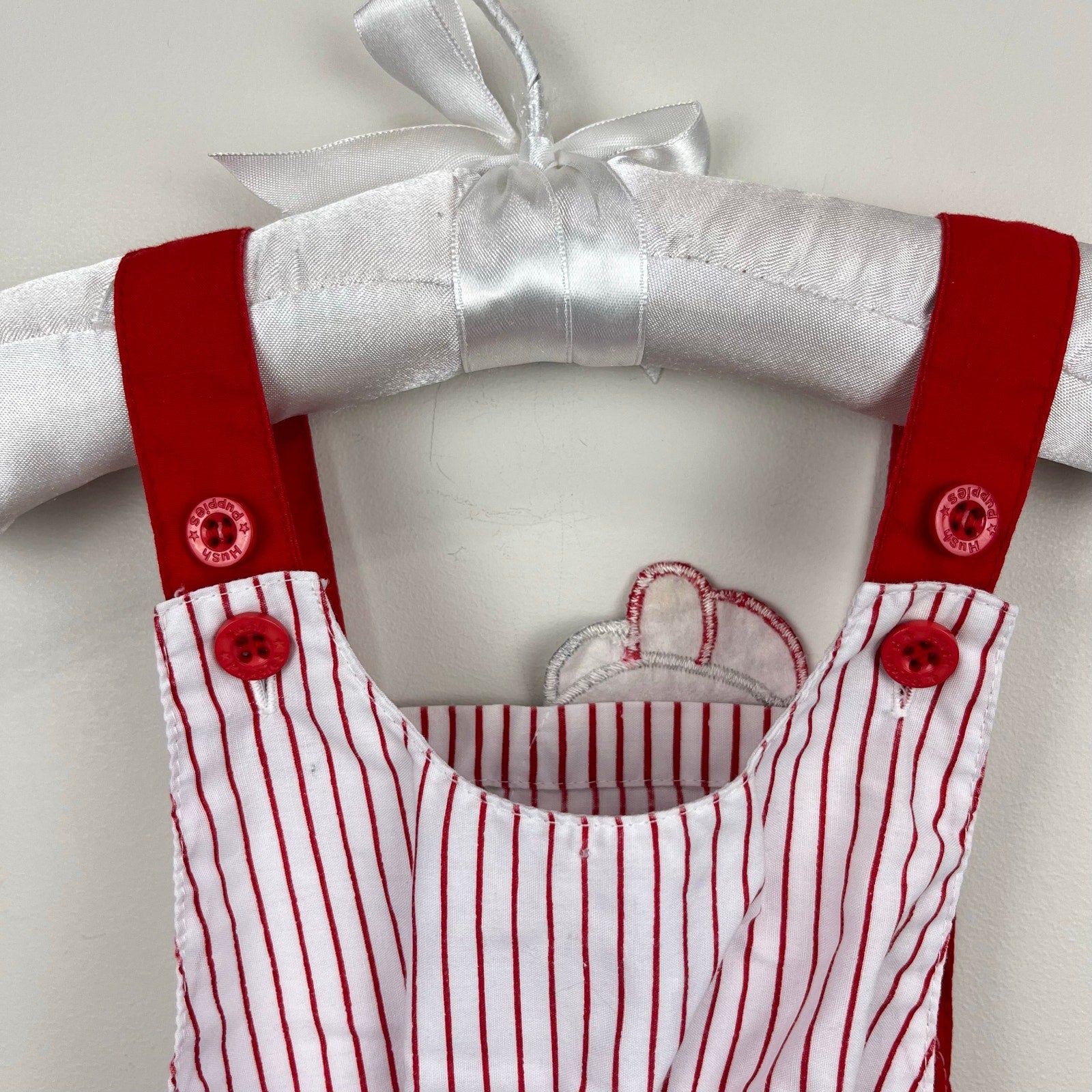 Vintage Red Striped Baseball Bear Sun Suit Romper 18 Months