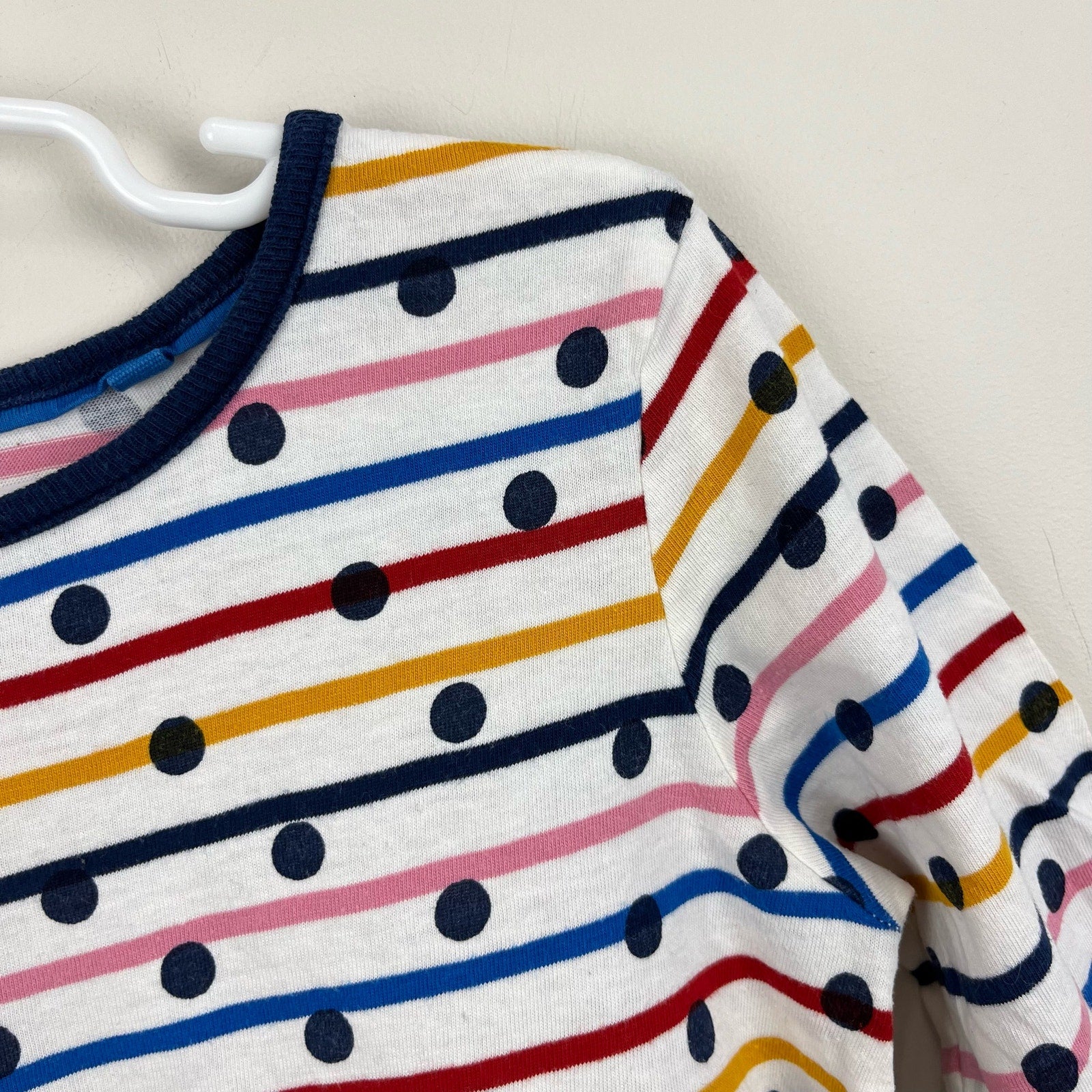 Mini Boden Polka Dot Rainbow Stripe Dress 6-7