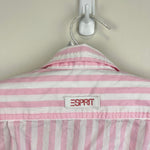 Load image into Gallery viewer, Vintage Esprit Mini Pink Umpire Stripe Short Sleeve Button Up Shirt M
