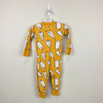 Load image into Gallery viewer, Hanna Andersson Yellow Paper Airplane HannaJams Sleeper Pajama 70 cm 6-12 Months
