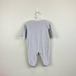 Load image into Gallery viewer, Kissy Kissy Gray Velour Hedgehog Footie 6-9 Months
