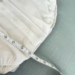 Load image into Gallery viewer, Feltman Bros Hand Embroidered Scallop Collar Button Belt Creeper Newborn NWOT
