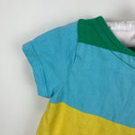 Load image into Gallery viewer, Mini Boden Chunky Rainbow Striped Short Sleeve Breton Tee Shirt 3-4
