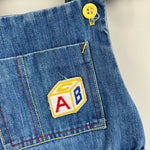 Load image into Gallery viewer, Vintage Donmoor ABC Block Denim Overalls 24 Months
