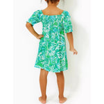 Load image into Gallery viewer, Lilly Pulitzer Girls Mini Delaney Dress Botanical Green Safari Sangria XS 2-3
