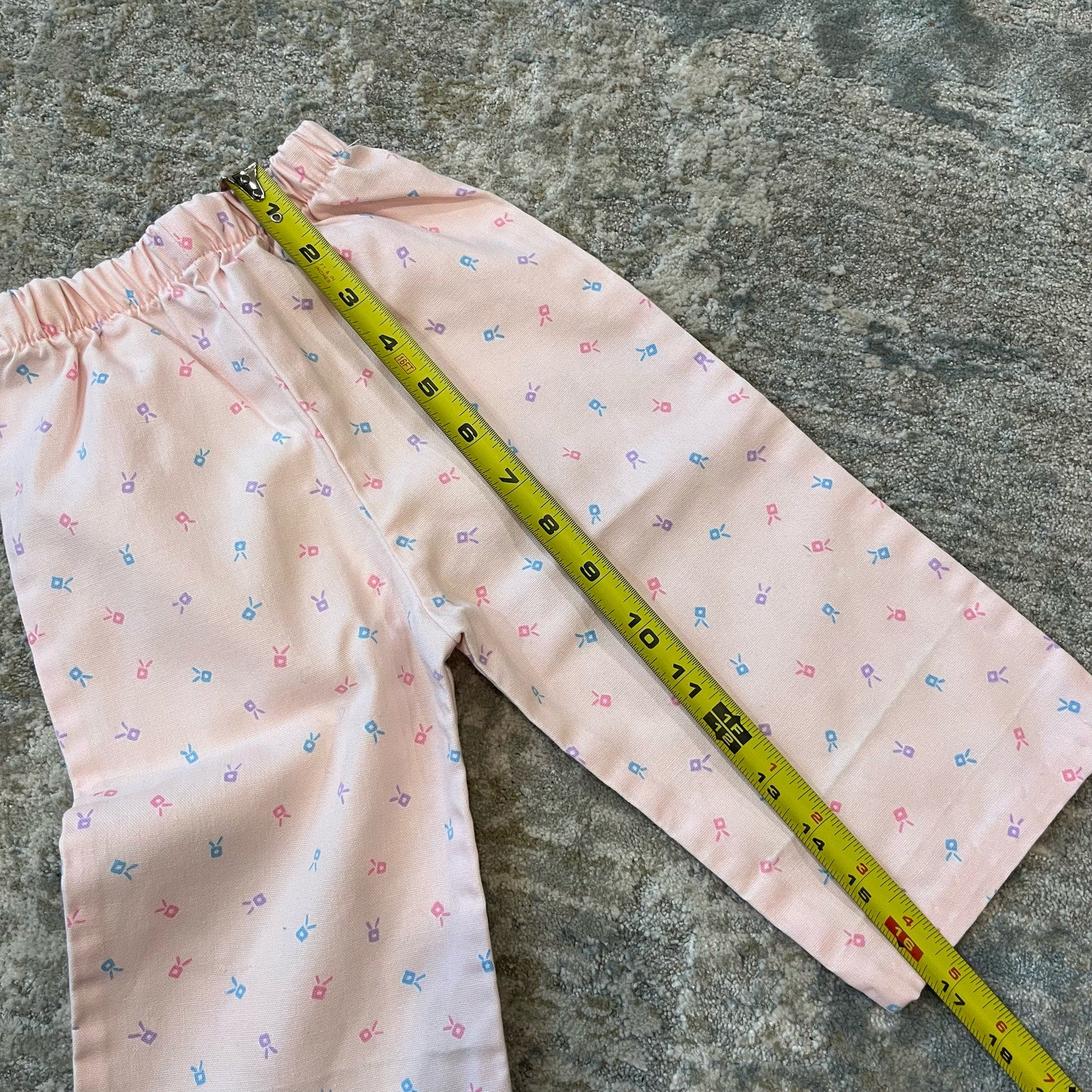 Vintage Pink Pastel Printed Pants 18 Months USA