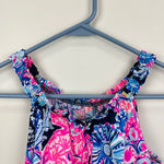 Load image into Gallery viewer, Lilly Pulitzer Girls Mini Loro Dress High Tide Navy in Turtle Amazement XL
