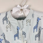 Load image into Gallery viewer, Kissy Love Kissy Kissy Blue Giraffe Zip Footie 6-9 Months
