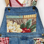 Load image into Gallery viewer, Vintage SWAT Kids Floral Patch Denim Shortalls 7 USA
