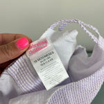 Load image into Gallery viewer, Vintage Y2K Carter's Purple Seersucker Stripe Flower Romper 18 Months
