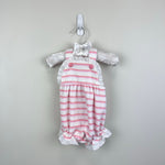Load image into Gallery viewer, Vintage Healthtex Pink Stripe Ruffle Terry Sun Suit Romper 12 Months USA
