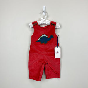 Classic Prep Tucker Longall Dinosaur Patch Pocket Baked Apple Red 3-6 Months NWT