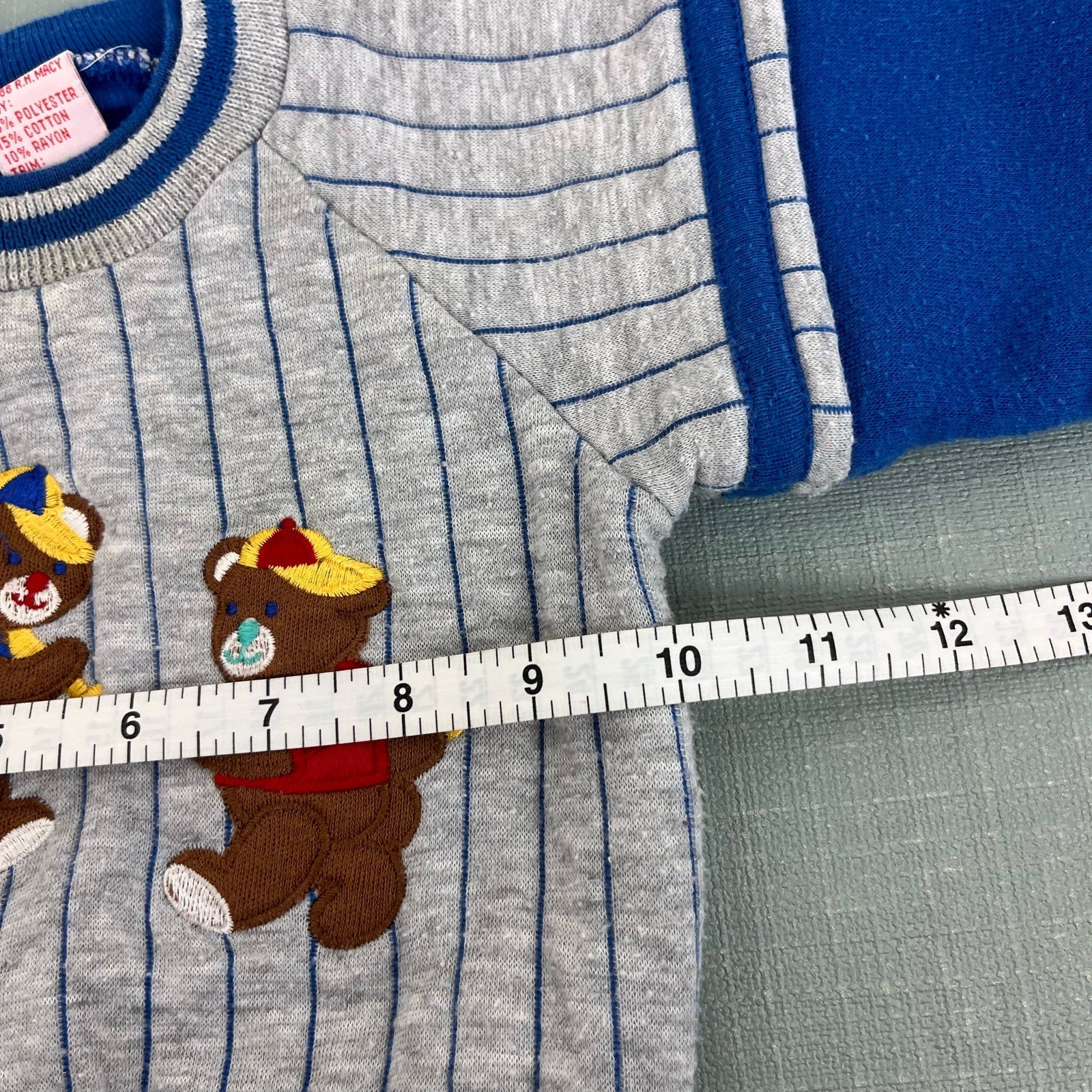 Vintage Kidding Around Baseball Bear Sweatshirt 12 Months