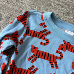 Load image into Gallery viewer, Hanna Andersson Blue Otis the Tiger Long John Pajamas 120 cm 6-7
