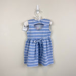Load image into Gallery viewer, Florence Eiseman Stripe Knit Dress with Basket of Flowers Light Blue White 18 Months NWT
