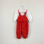 Load image into Gallery viewer, Vintage OshKosh B'gosh Red Snowman Overalls Set 3-6 Months

