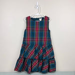 Load image into Gallery viewer, Crewcuts Girls Tartan Tiered Dress Warm Spruce 8
