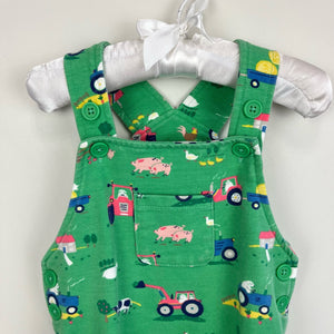 Mini Boden Jersey Dungaree Iguana Green Farm Friends 12-18 Months