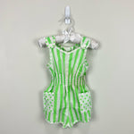 Load image into Gallery viewer, Vintage Carrots Green Polka Dot Stripe Romper 18 Months USA
