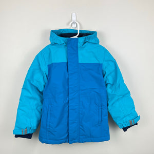 Lands' End Squall Fleece Lined Waterproof Insulated Winter Parka Blue XS 4-5