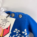 Load image into Gallery viewer, BoBo Choses Farmhouse Knit Organic Cotton Sweater Blue 6 Months 68 cm NWT
