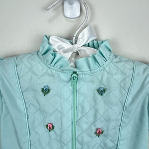 Vintage Green Blue Ruffle Jumpsuit 3-6 Months