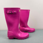 Load image into Gallery viewer, Hunter Kids Original Gloss Tall Rain Boots Pink 3

