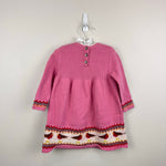 Load image into Gallery viewer, Mini Boden Fair Isle Knitted Dress Pink Robins 2-3
