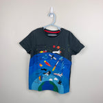 Load image into Gallery viewer, Mini Boden Graphic Layers T-Shirt Smoke Grey Space 7-8
