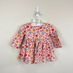 Load image into Gallery viewer, Hanna Andersson Long Sleeve Dress Floral Confetti Petal Pink 60 cm 3-6 Months
