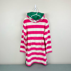 Mini Boden Pink Stripe Towelling Throw-on 8-9