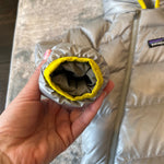 Load image into Gallery viewer, Patagonia Infant Hi-Loft Down Sweater Bunting Drifter Grey 12-18 Months
