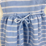 Load image into Gallery viewer, Florence Eiseman Stripe Knit Dress with Basket of Flowers Light Blue White 18 Months NWT

