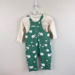 Load image into Gallery viewer, John Lewis Baby Sheep Dungaree &amp; Bodysuit Set Multi 3-6 Months NWOT
