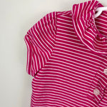 Load image into Gallery viewer, Busy Bees Eliza Ruffle Polo Pink Stripes 8
