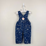Load image into Gallery viewer, Vintage Okie Dokie Blue Floral Denim Overalls 18 Months
