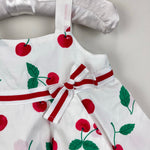 Load image into Gallery viewer, Vintage Y2K Miniwear White Red Cherries Dress Set 0-3 Months

