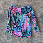 Load image into Gallery viewer, Lilly Pulitzer Girls Sammy Pajama Set Hi Tide Navy Bringing Mermaid Back 2T
