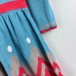 Load image into Gallery viewer, Mini Boden Long Sleeve Metallic Blue Knit Collared Dress 2-3
