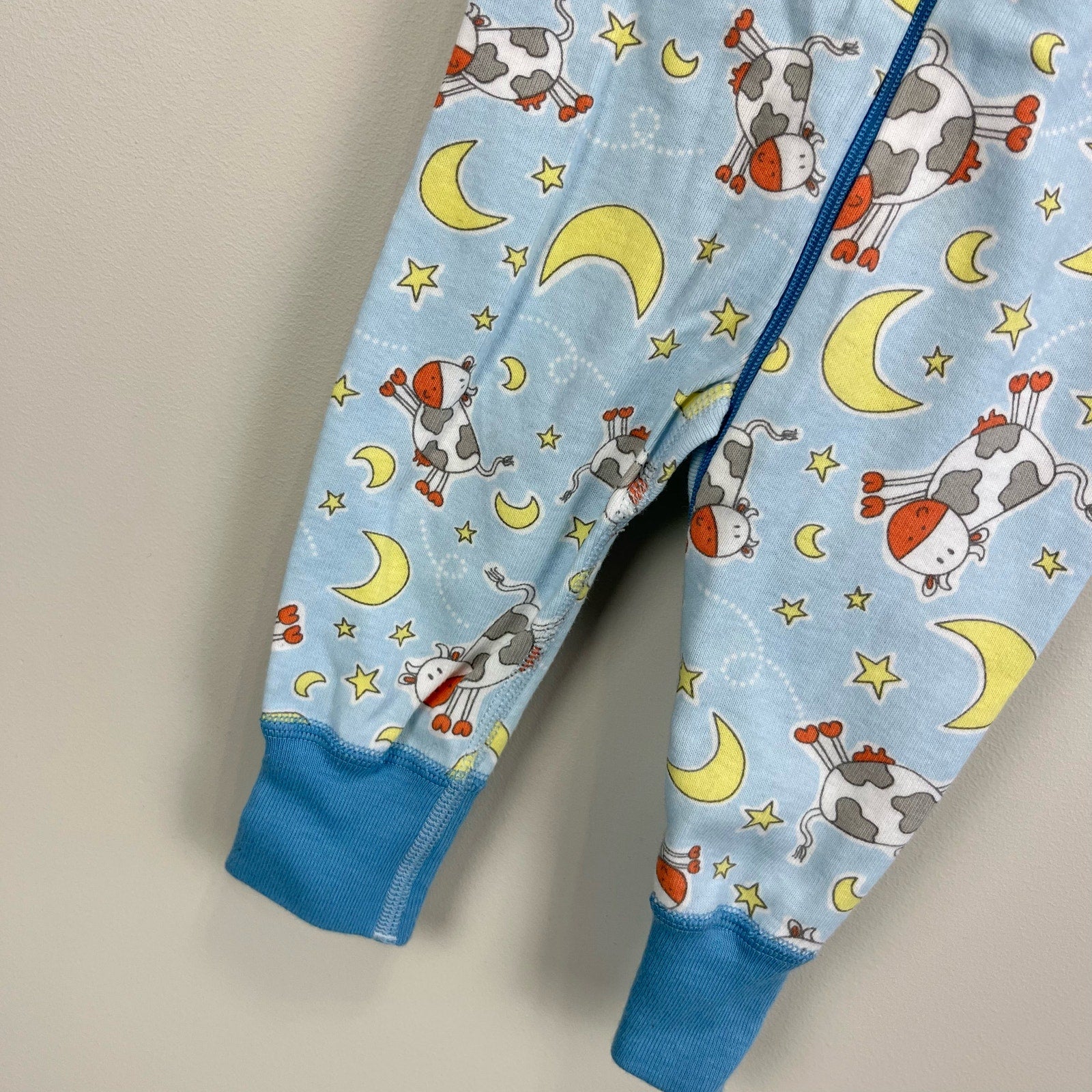 Hanna Andersson Blue Cow Jumping Over the Moon Pajamas 60 cm (6-9 Months)