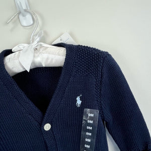 Ralph Lauren Navy Blue Cardigan Sweater 9 Months NWT