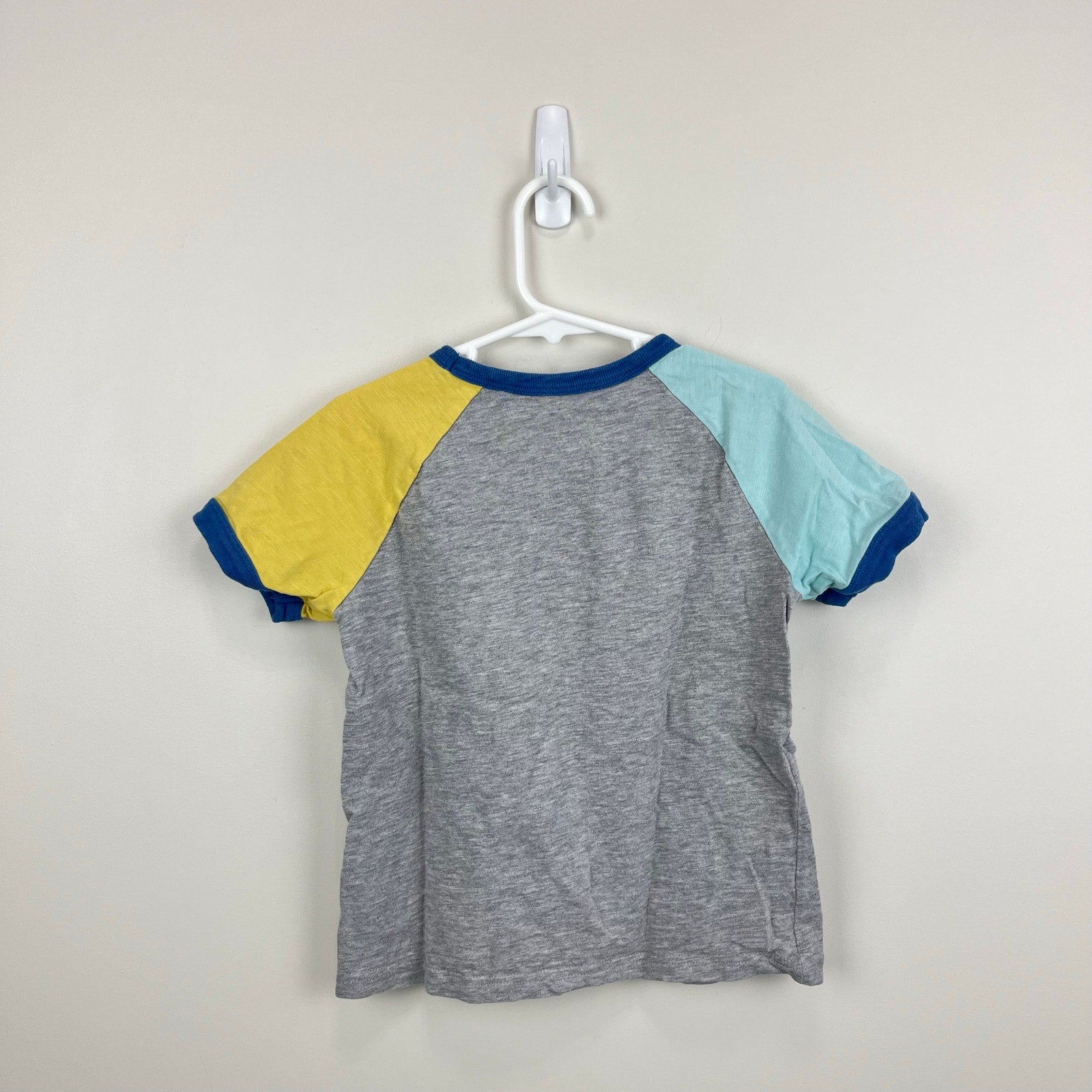 Mini Boden Colourblock Raglan T-Shirt Light Grey Marl 5-6