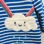 Load image into Gallery viewer, Mini Boden Appliqué Pocket Tunic Top Delft Blue/Ivory Cloud 3-4
