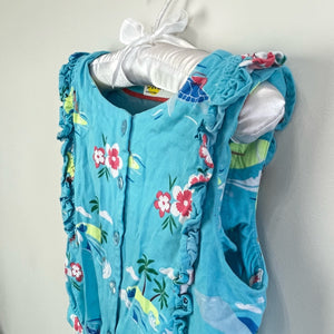 Mini Boden Tropical Island Ruffle Tank Top 5-6 Years