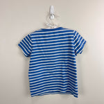 Load image into Gallery viewer, Mini Boden Short Sleeve Sequin Flip T-Shirt Elizabethan Blue Ivory Bee 5-6
