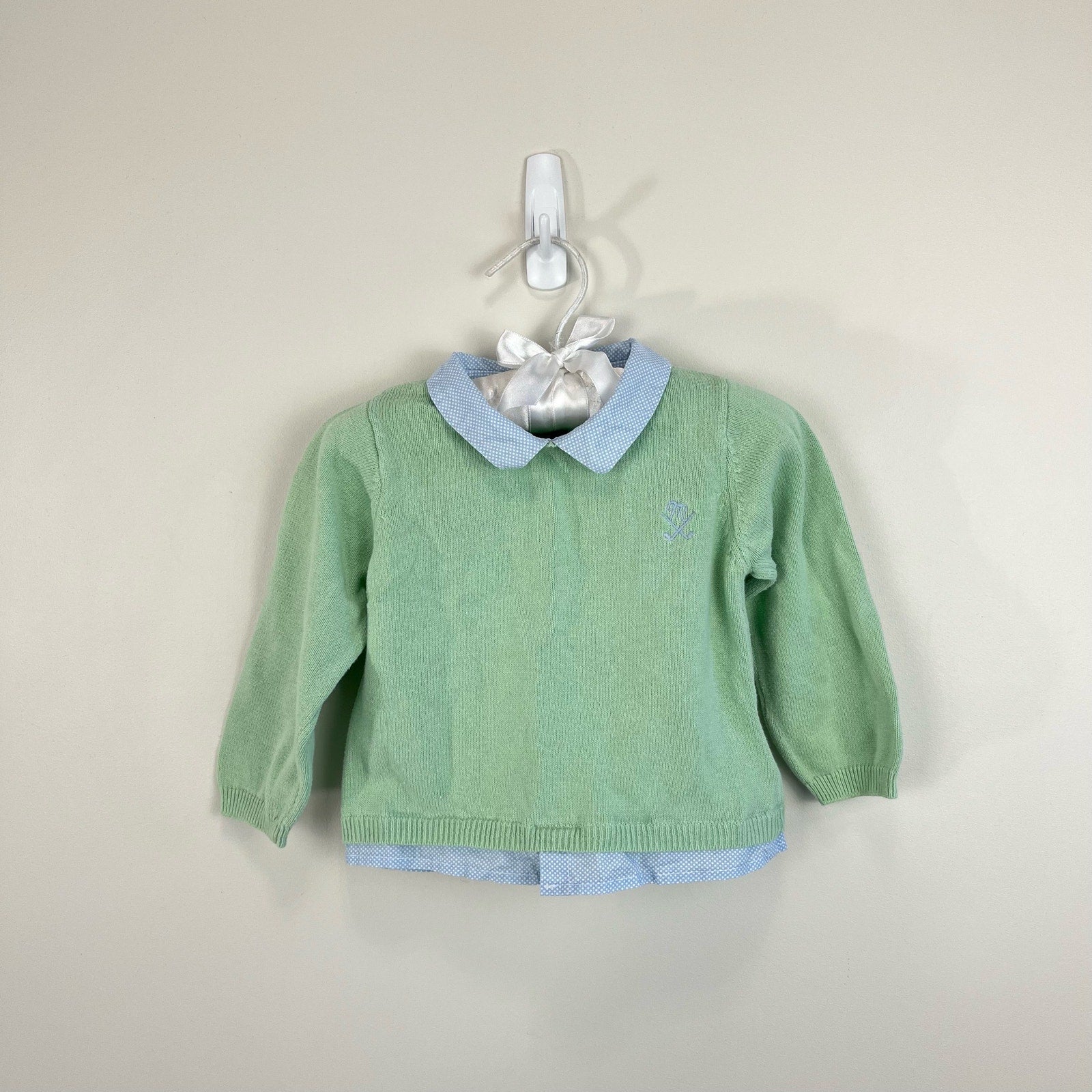 Mayoral Baby Blue Green Sweater Set 6-9 Months