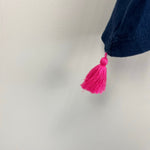 Load image into Gallery viewer, Lilly Pulitzer Girls Penny Tank Top True Navy Pink Tassels M 6-7
