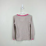 Load image into Gallery viewer, Mini Boden Supersoft Pointelle T-Shirt Ivory Multi Stripes 5-6
