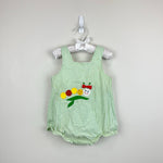 Load image into Gallery viewer, Vintage Cradlecraft Green Seersucker Stripe Applique Caterpillar Romper 24 Months
