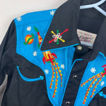 Load image into Gallery viewer, Rockmount Ranch Wear Kids Space Cowboy Western Shirt Black Turquoise S NWT
